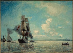 Honfleur kikötője alkotó: Johan Barthold Jongkind